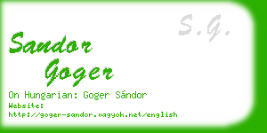 sandor goger business card